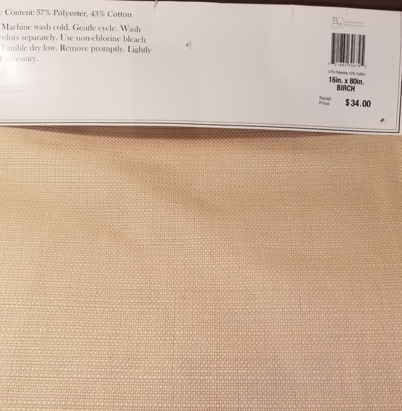 NEW BENSON MILLS Madison Solid Table Runner, 16" x 80 Gold - Picture 8 of 8